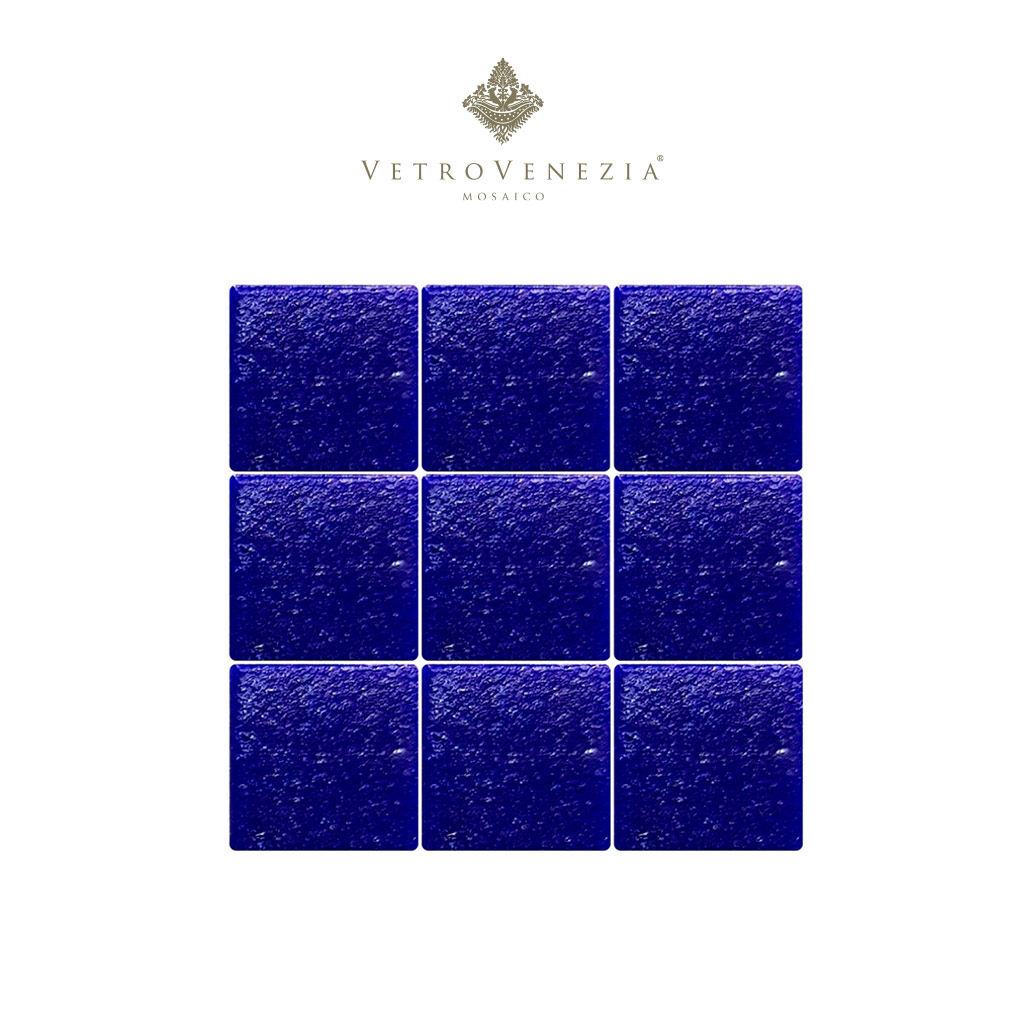 Mosaico Color azul cobalto obscuro “F063” 2×2 – Vetro Venezia