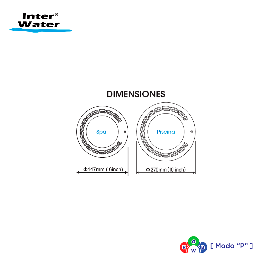 Reflector Inter NOVA LED Acero Inox, 15 cms, con Control – Inter Water - Imagen 4